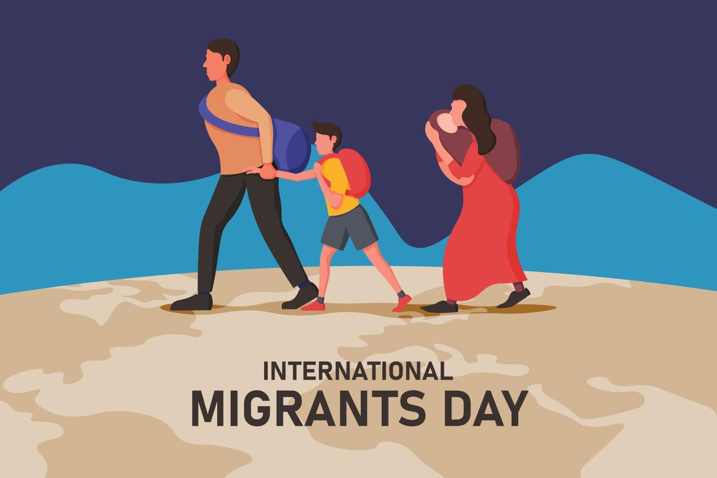 antecedentes del día internacional del migrante. vector