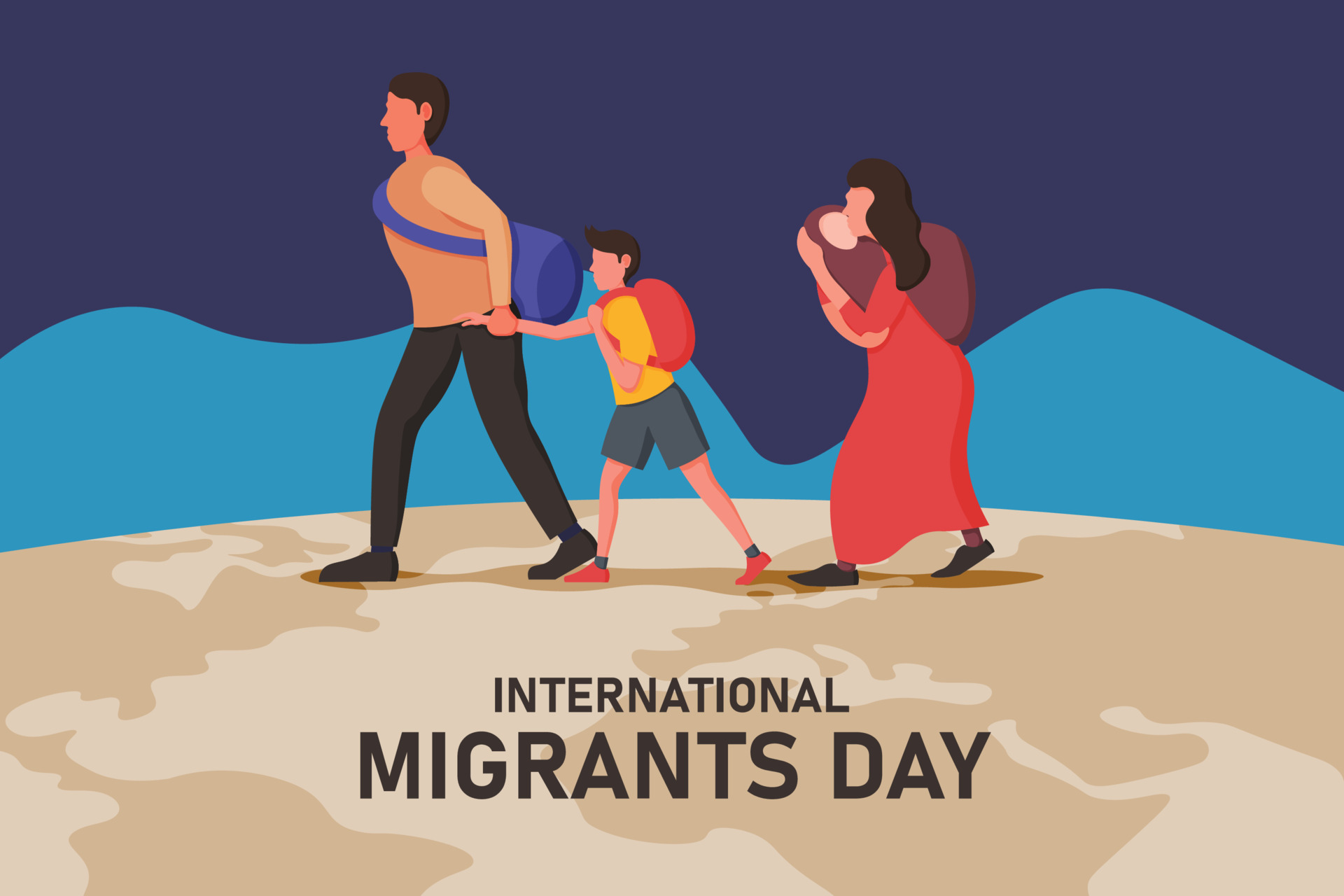International Migrants Day background. 14608746 Vector Art at Vecteezy