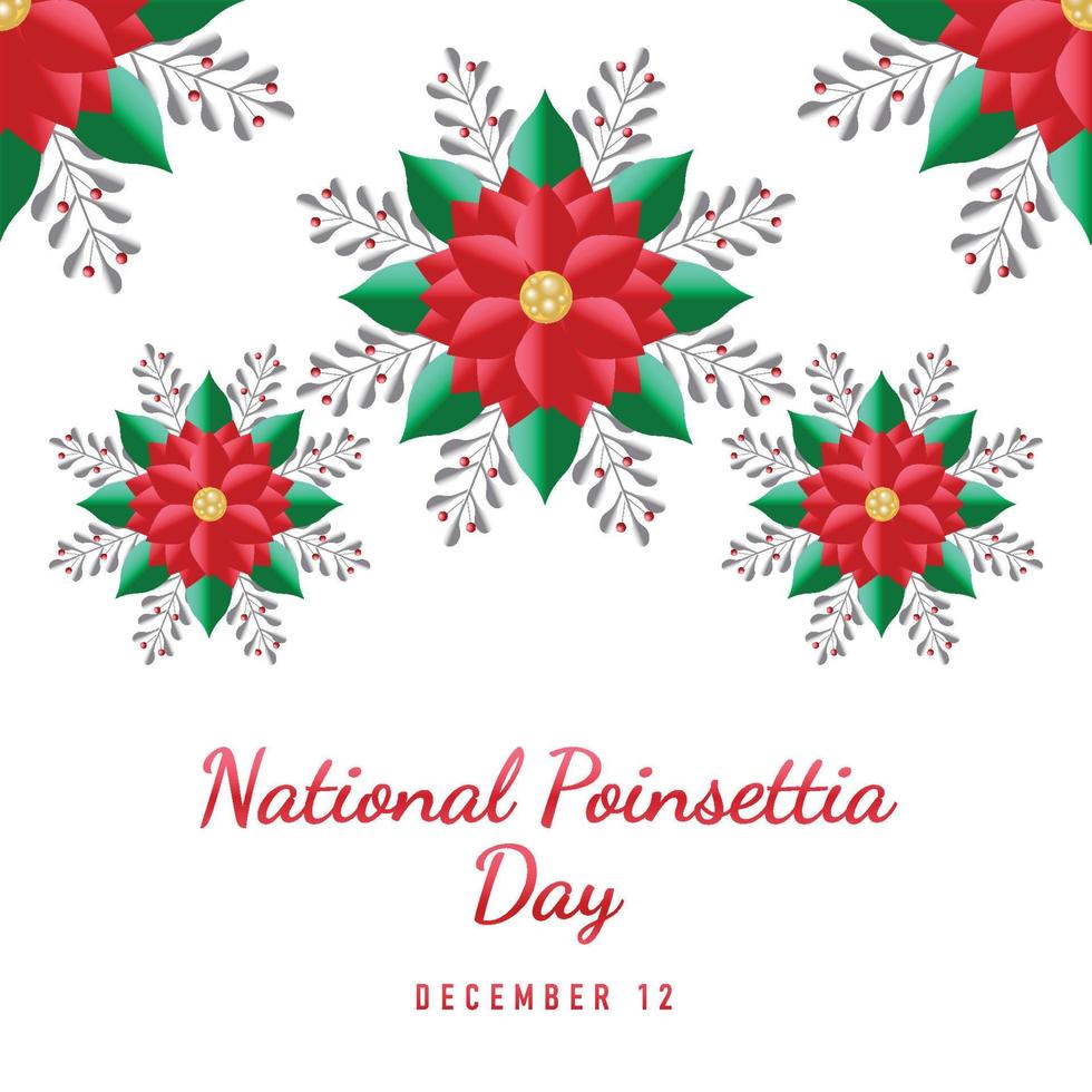National Poinsettia Day background. vector