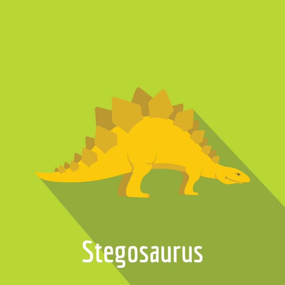 Stegosaurus icon, flat style. vector