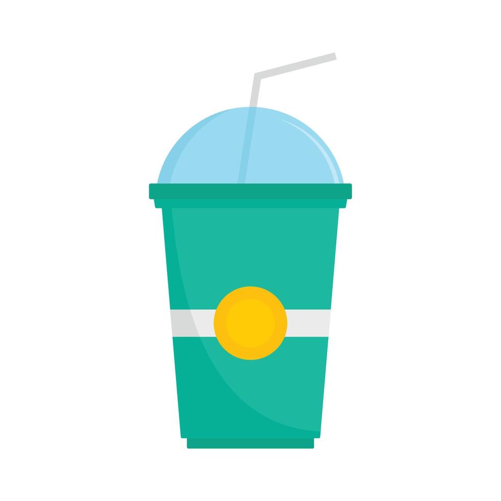 icono de batido de kiwi verde, estilo plano vector