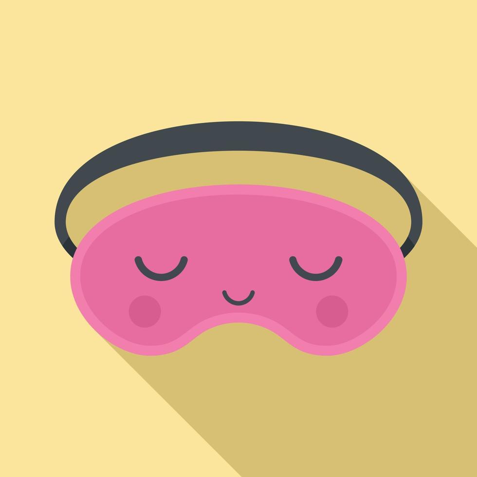 Rest sleeping mask icon, flat style vector