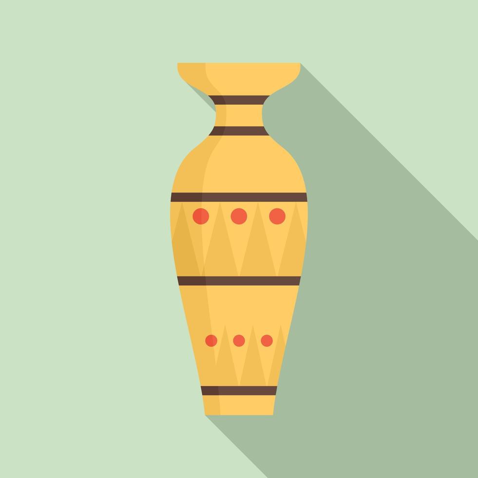 Egyptian vase icon, flat style vector