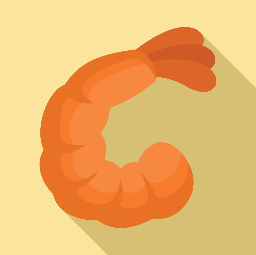 Shrimp tail icon, flat style vector