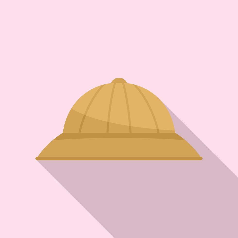 Safari hunting big hat icon, flat style vector