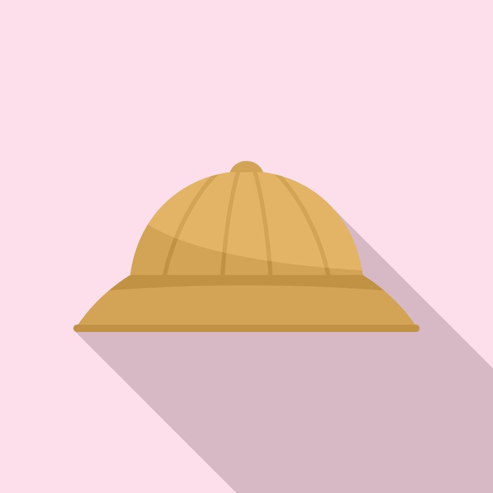 icono de sombrero grande de caza de safari, estilo plano vector