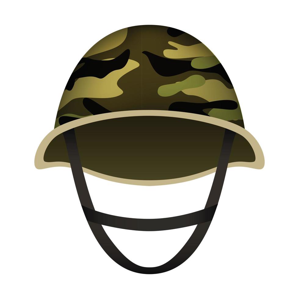 Camo helmet of army mockup, realistic style vector