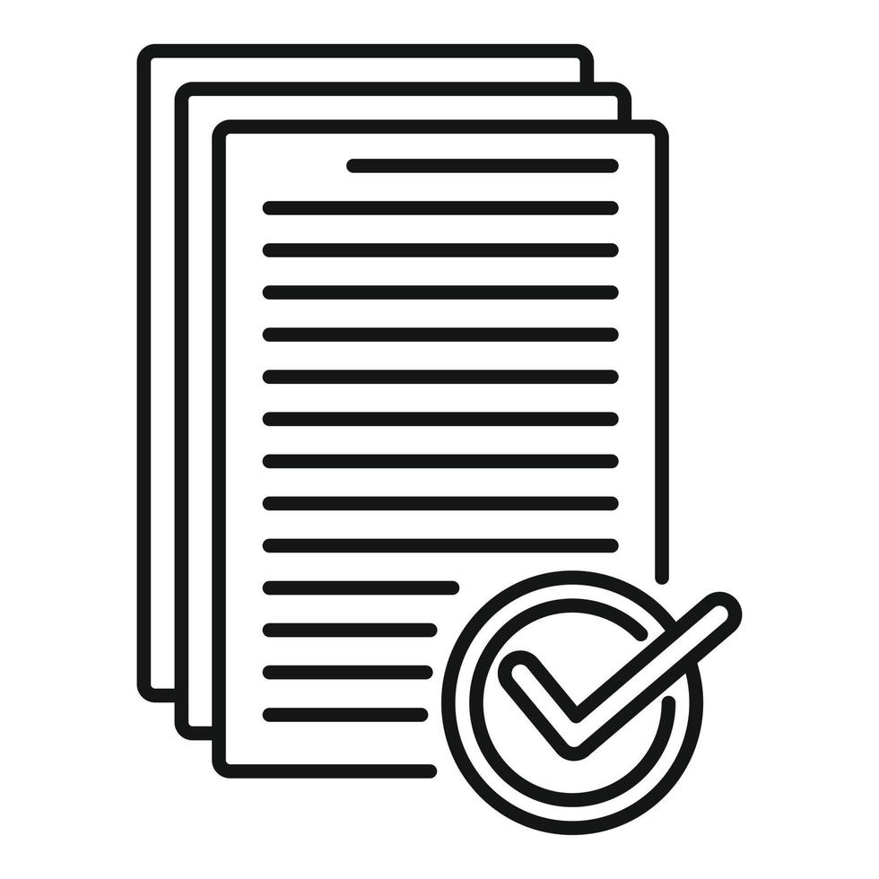 Receive approved documents icon, outline style vector