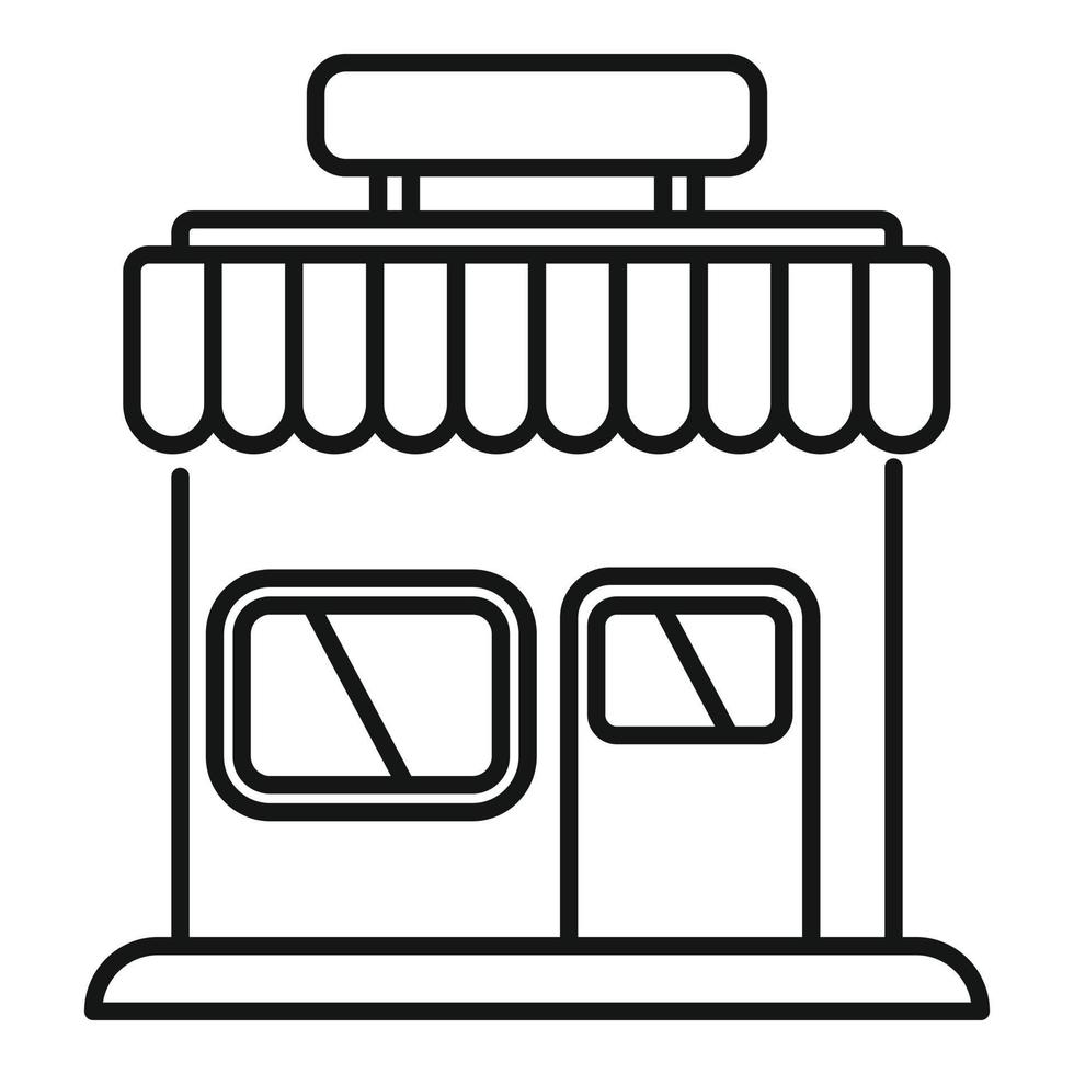 icono de la tienda moderna de la calle, estilo de esquema vector