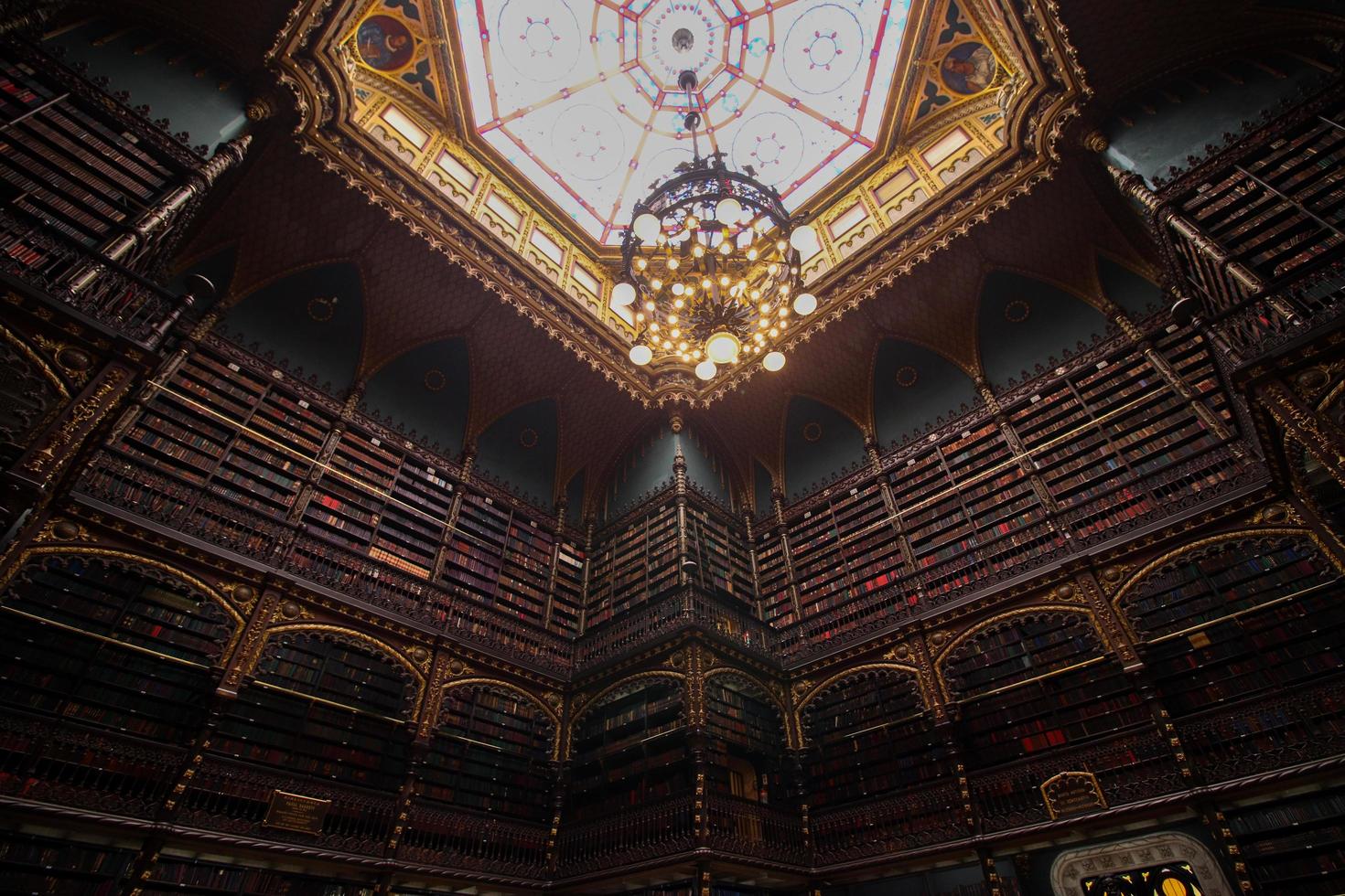 Rio de Janeiro, RJ, Brazil, 2022 - Royal Portuguese Cabinet of Reading, public library opened in 1887 in Centro district.  It is the largest collection of Portuguese literature outside Portugal photo