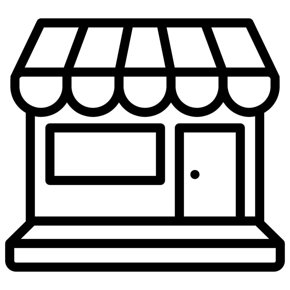 icono de línea de tienda sobre fondo blanco vector