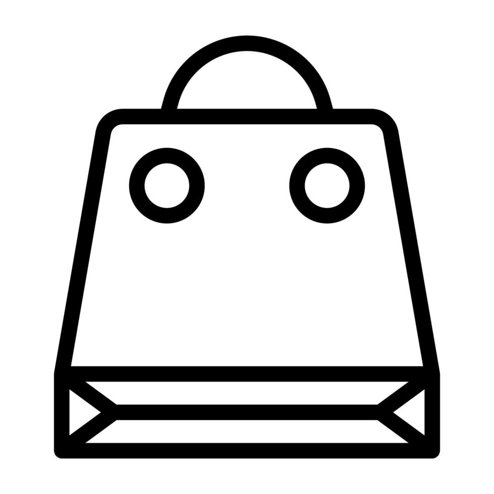 Paperbag line icon on white background vector