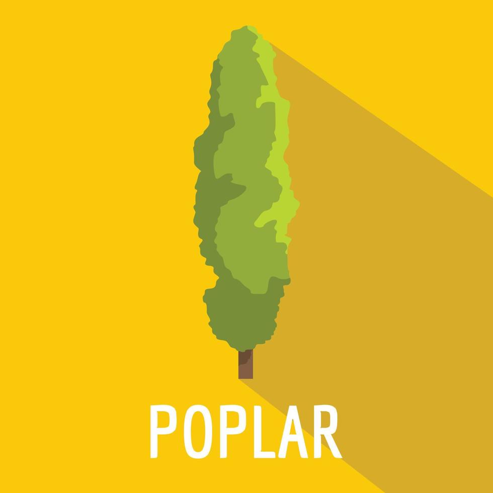 Poplar tree icon, flat style vector
