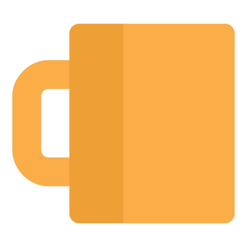 Orange mug icon, flat style vector