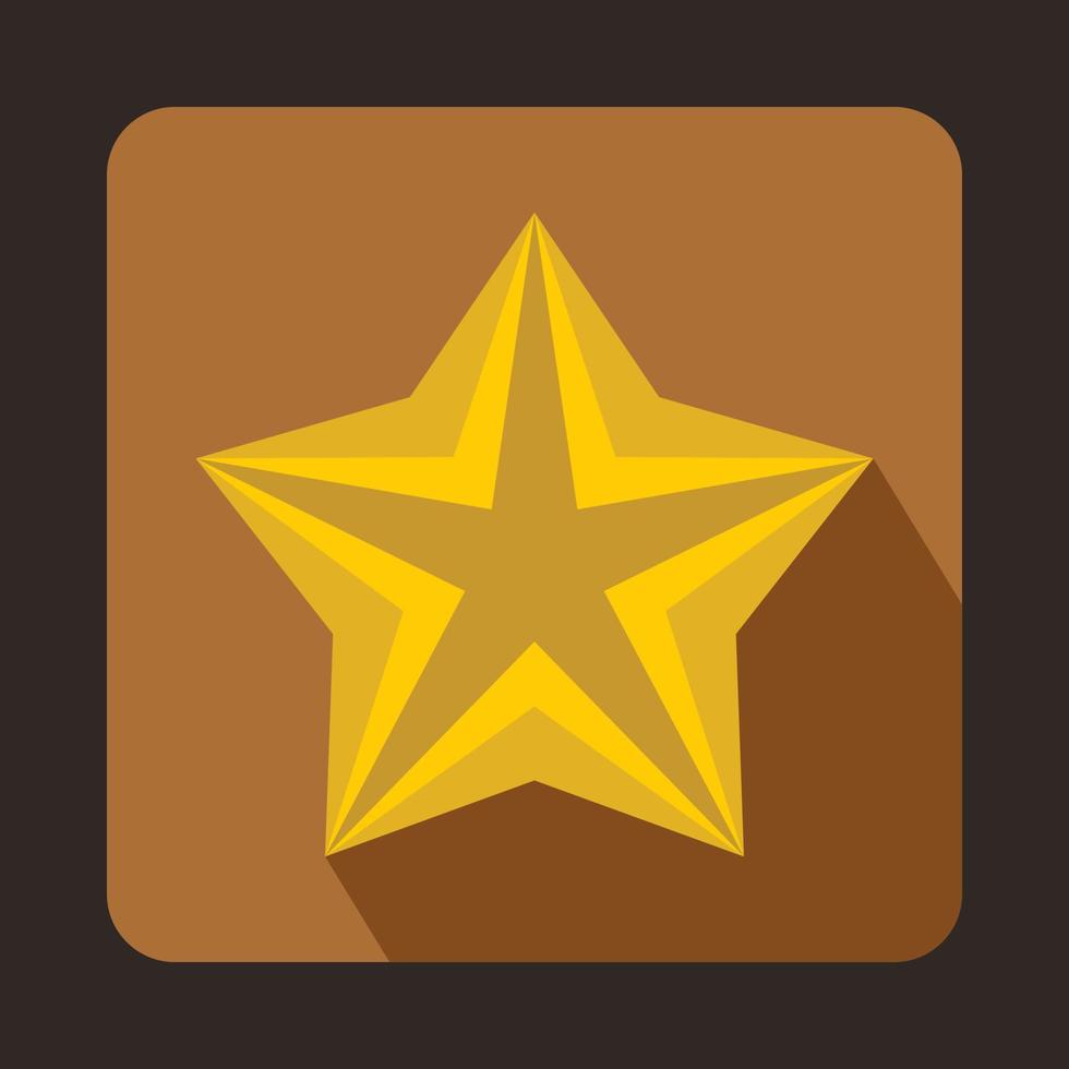 Shiny golden star icon in flat style vector