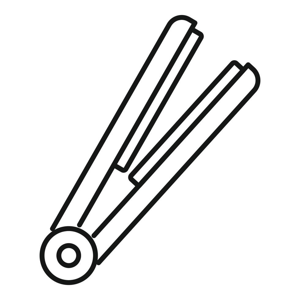 Stylist hair flat iron icon, outline style vector