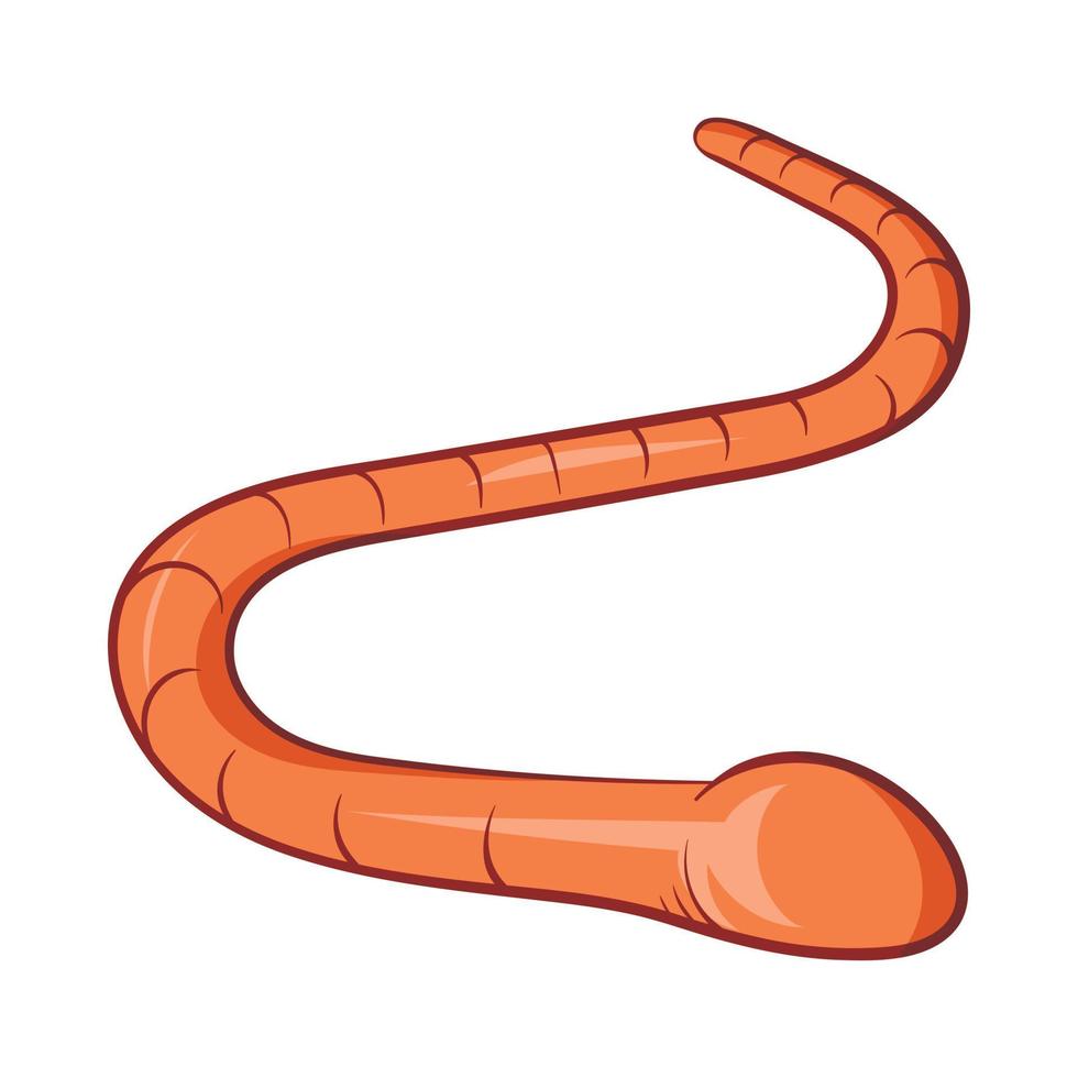 Worm icon, cartoon style vector