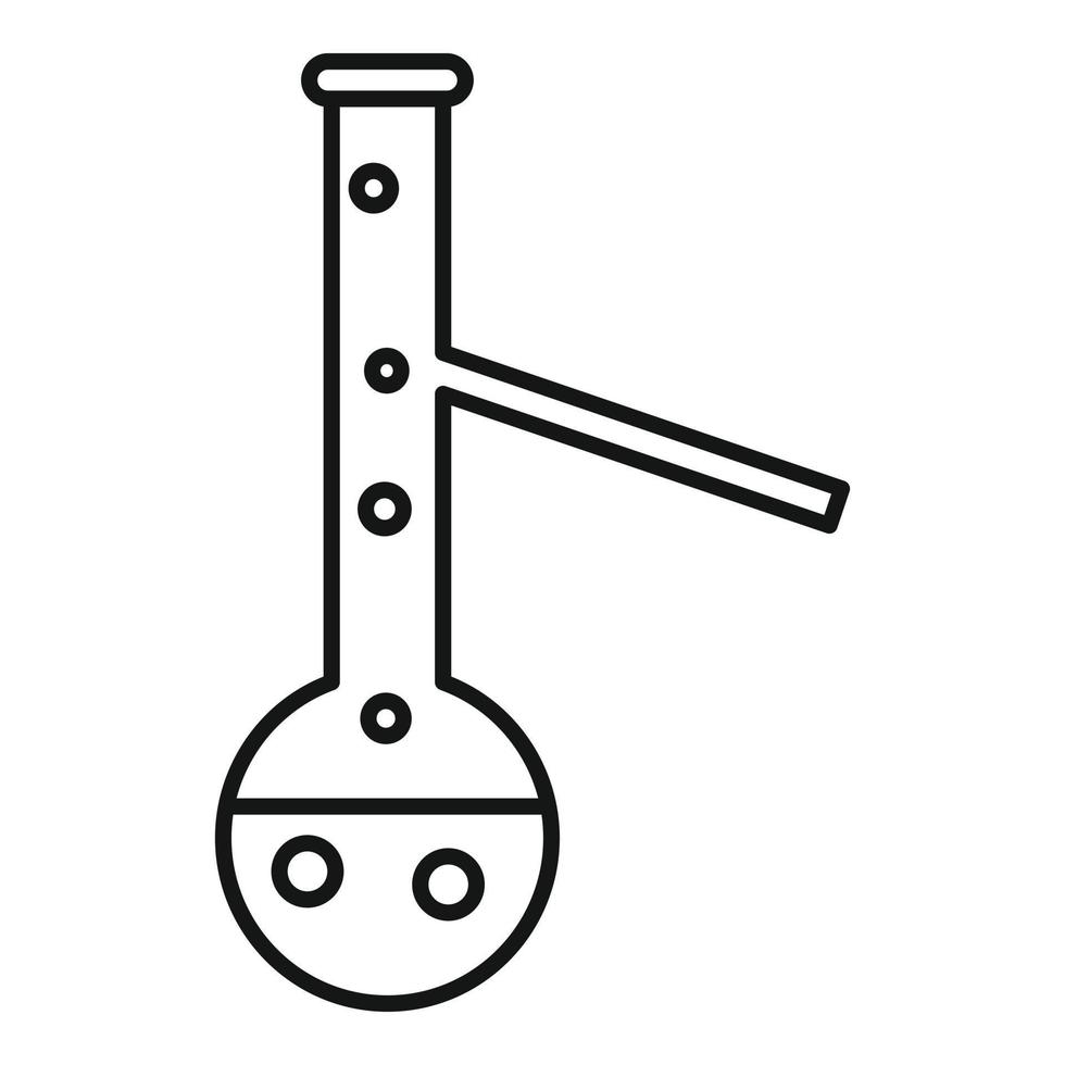 Long boiling flask icon, outline style vector