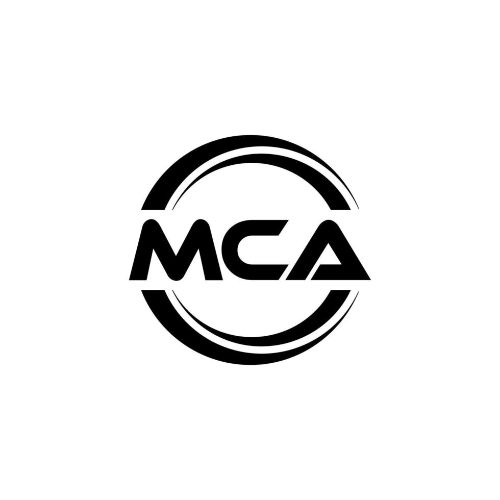 MCA letter logo design in illustration. Vector logo, calligraphy designs for logo, Poster, Invitation, etc.