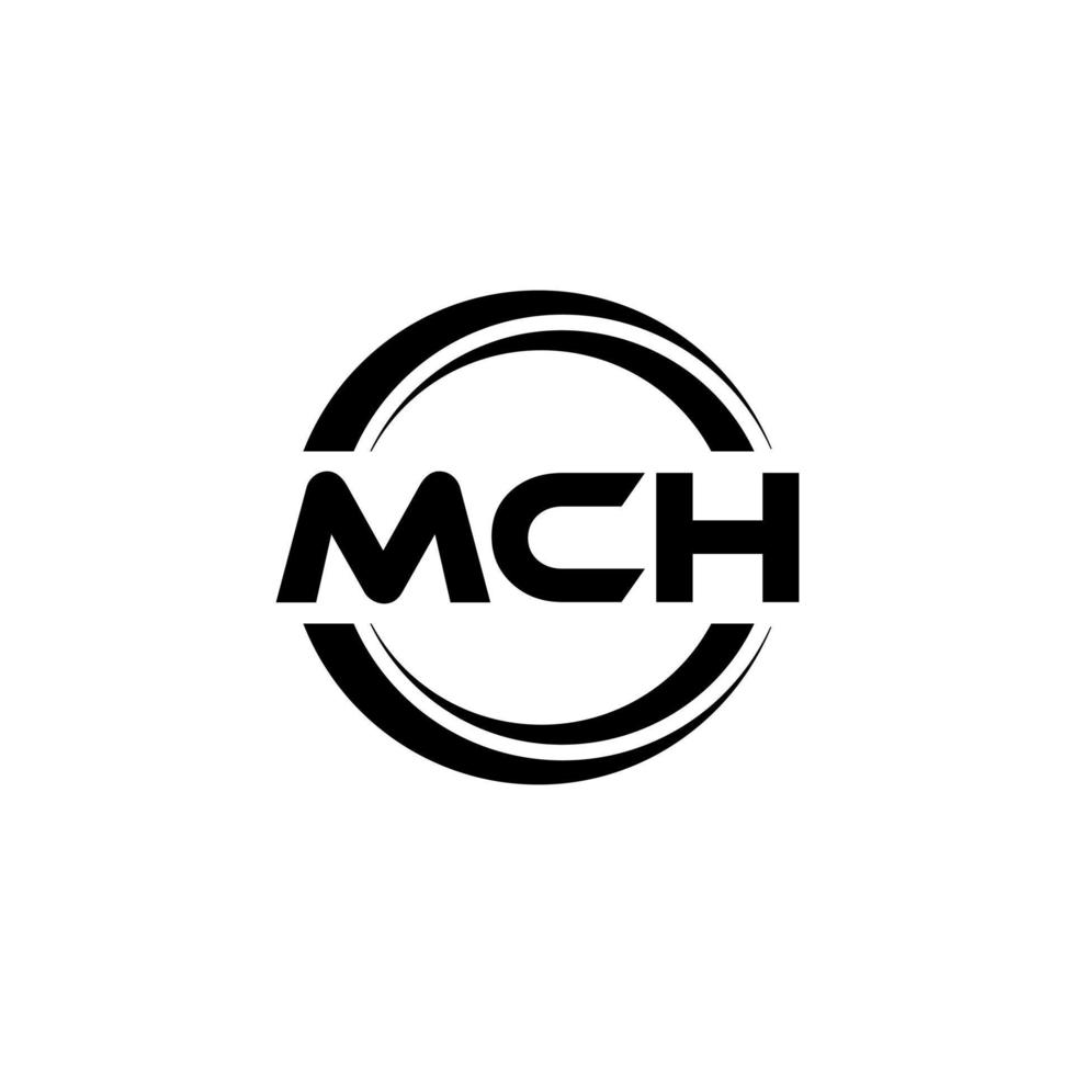 MCH letter logo design in illustration. Vector logo, calligraphy designs for logo, Poster, Invitation, etc.