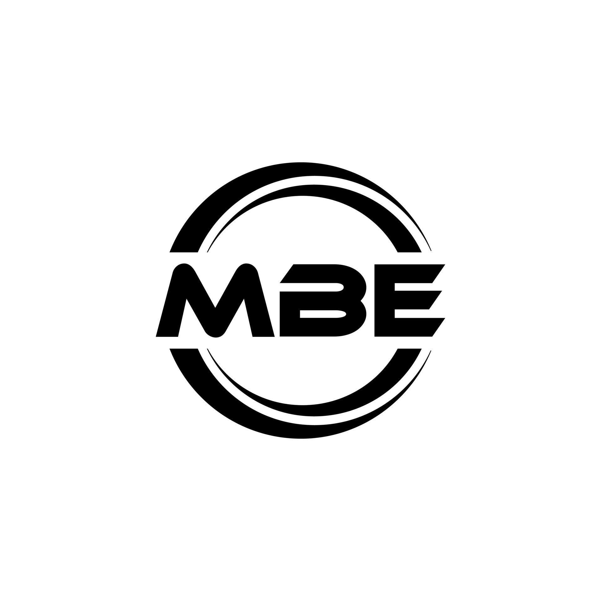 MBE letter logo design in illustration. Vector logo, calligraphy