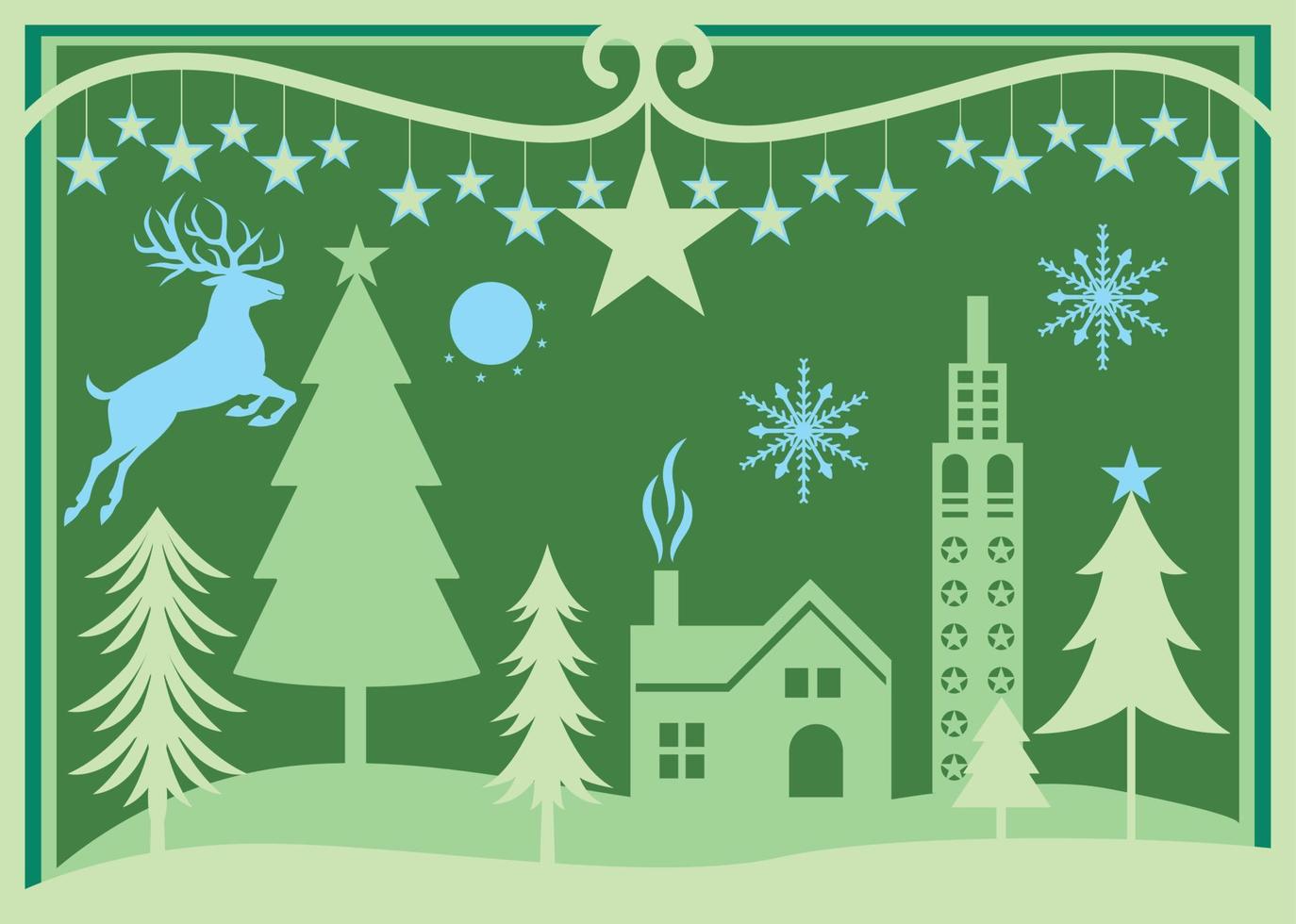 christmas village laser cut, christmas background vector