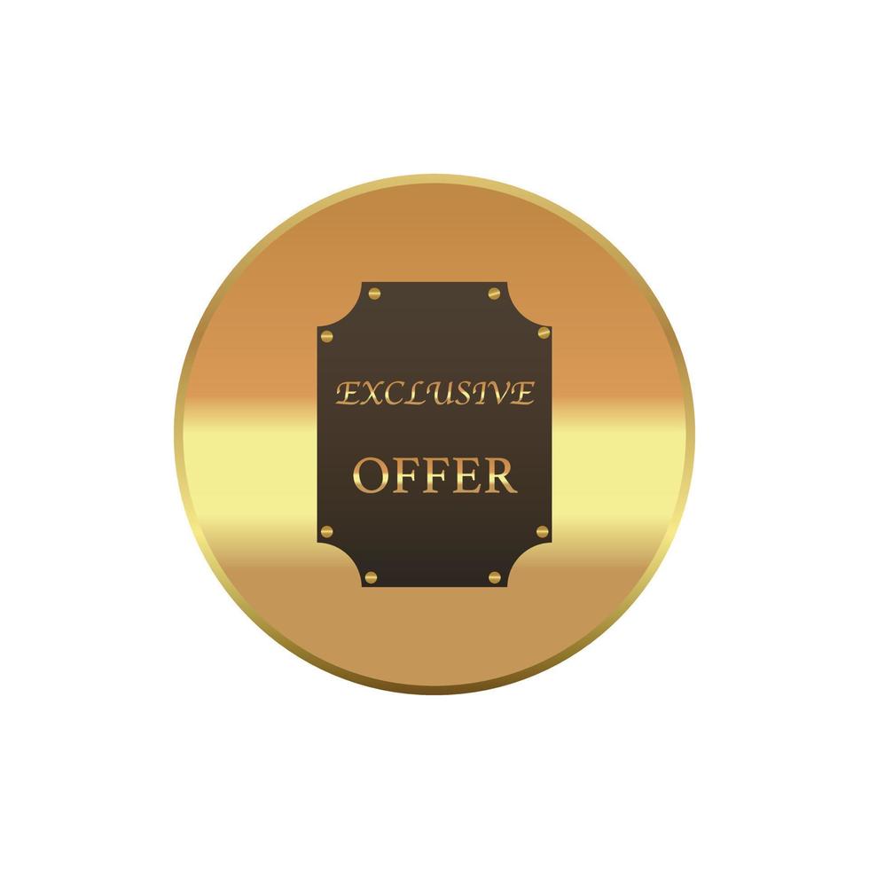 Exclusive offer label, simple style vector