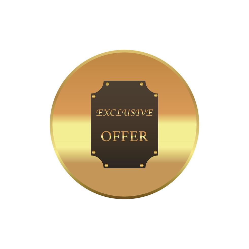 Exclusive offer label, simple style vector