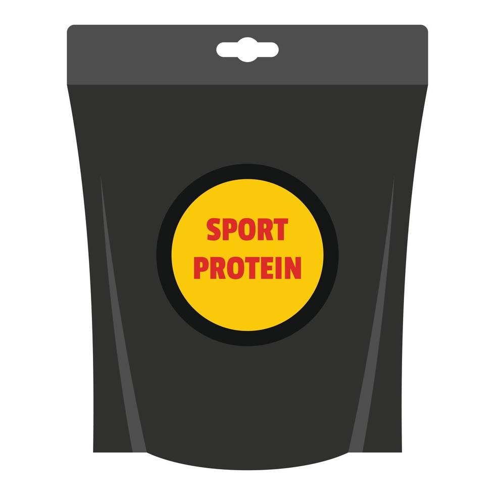 Protein powder icon, flat style. vector