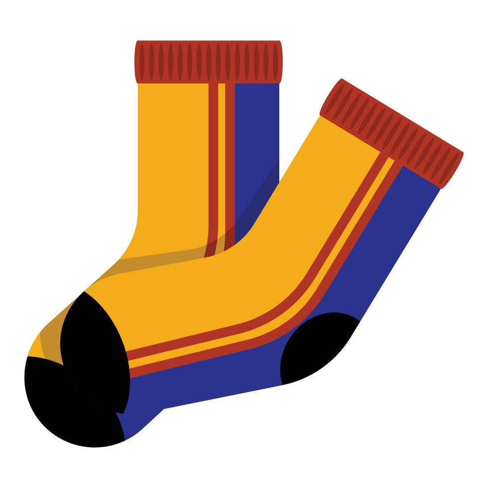Warm socks icon, cartoon style vector