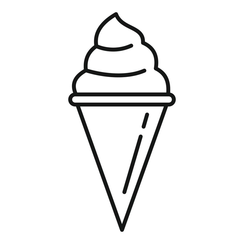 icono de helado sabroso moderno, estilo de contorno vector