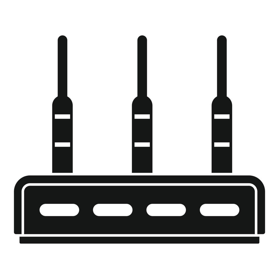 Communication router icon, simple style vector
