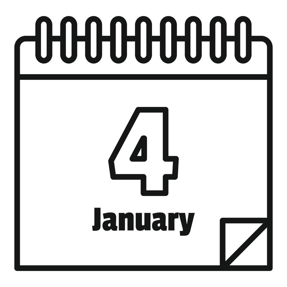 January newtons day icon, outline style vector