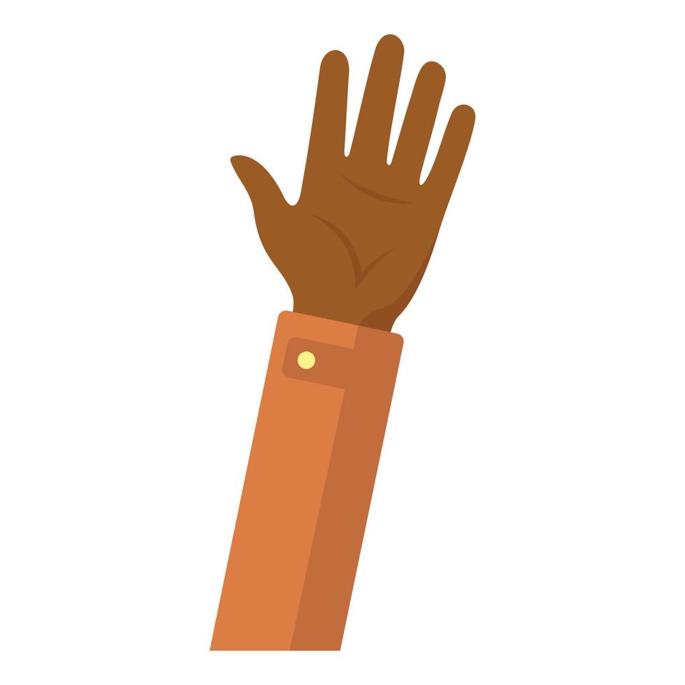 icono de niño de mano afroamericana, estilo plano vector