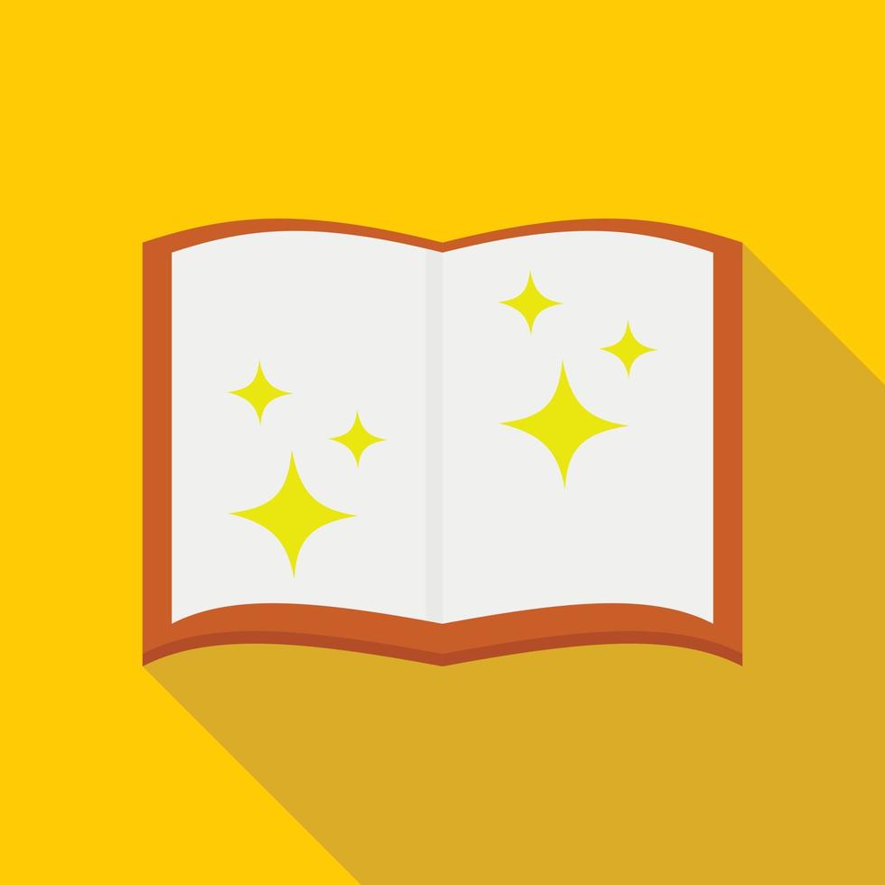 Magic book icon, flat style vector