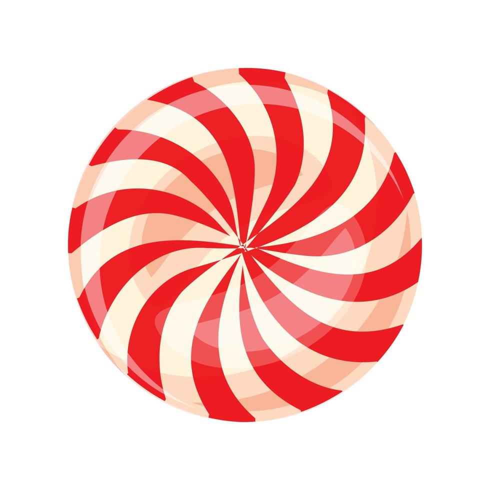 Candy sweet swirl icon, cartoon style vector