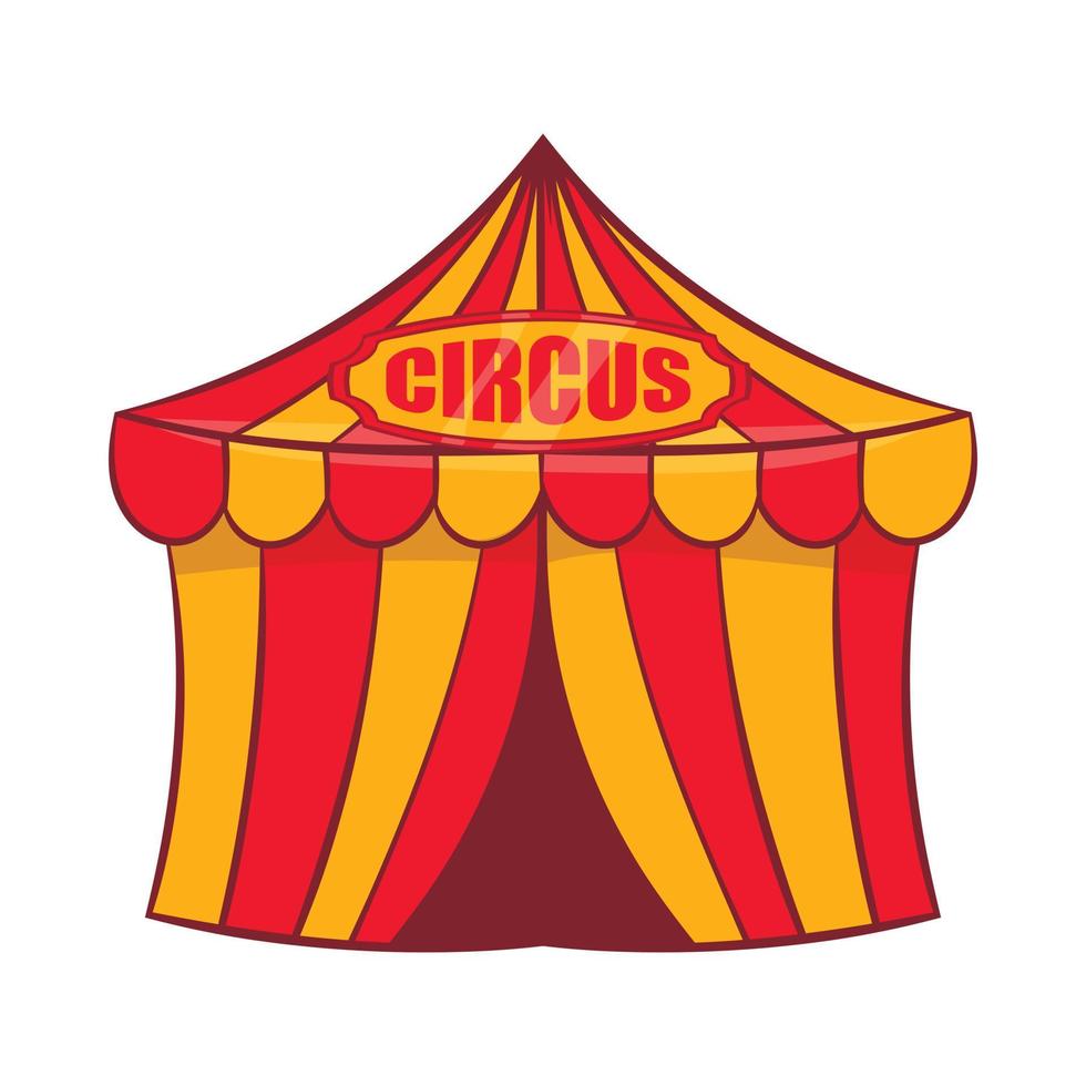 Circus tent icon, cartoon style vector