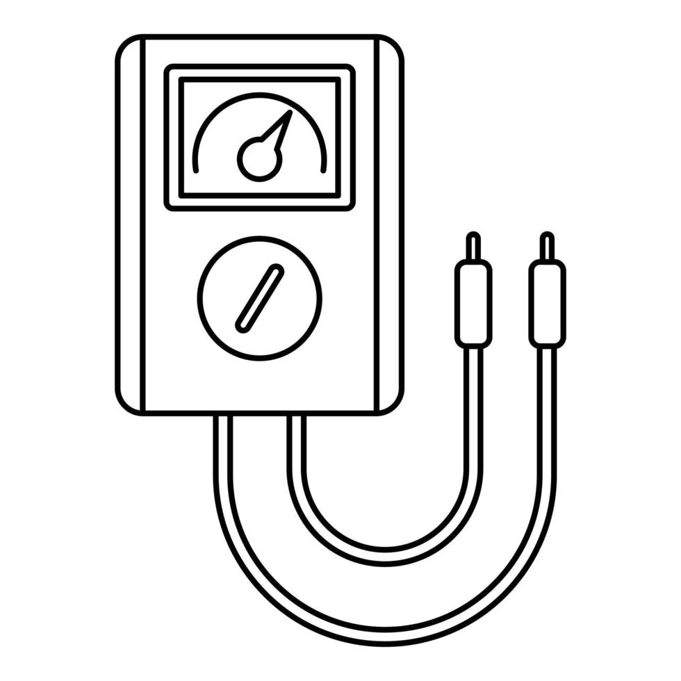 icono de herramienta de dispositivo de voltaje, estilo de esquema vector