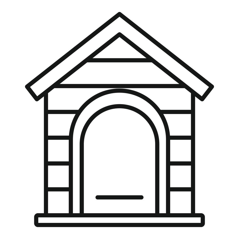 Dog wood house icon, outline style vector