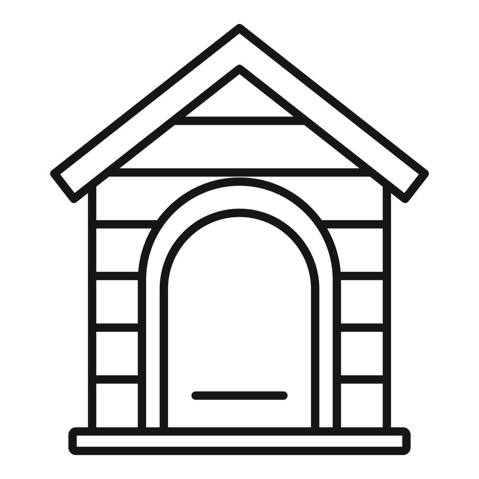 Dog wood house icon, outline style vector