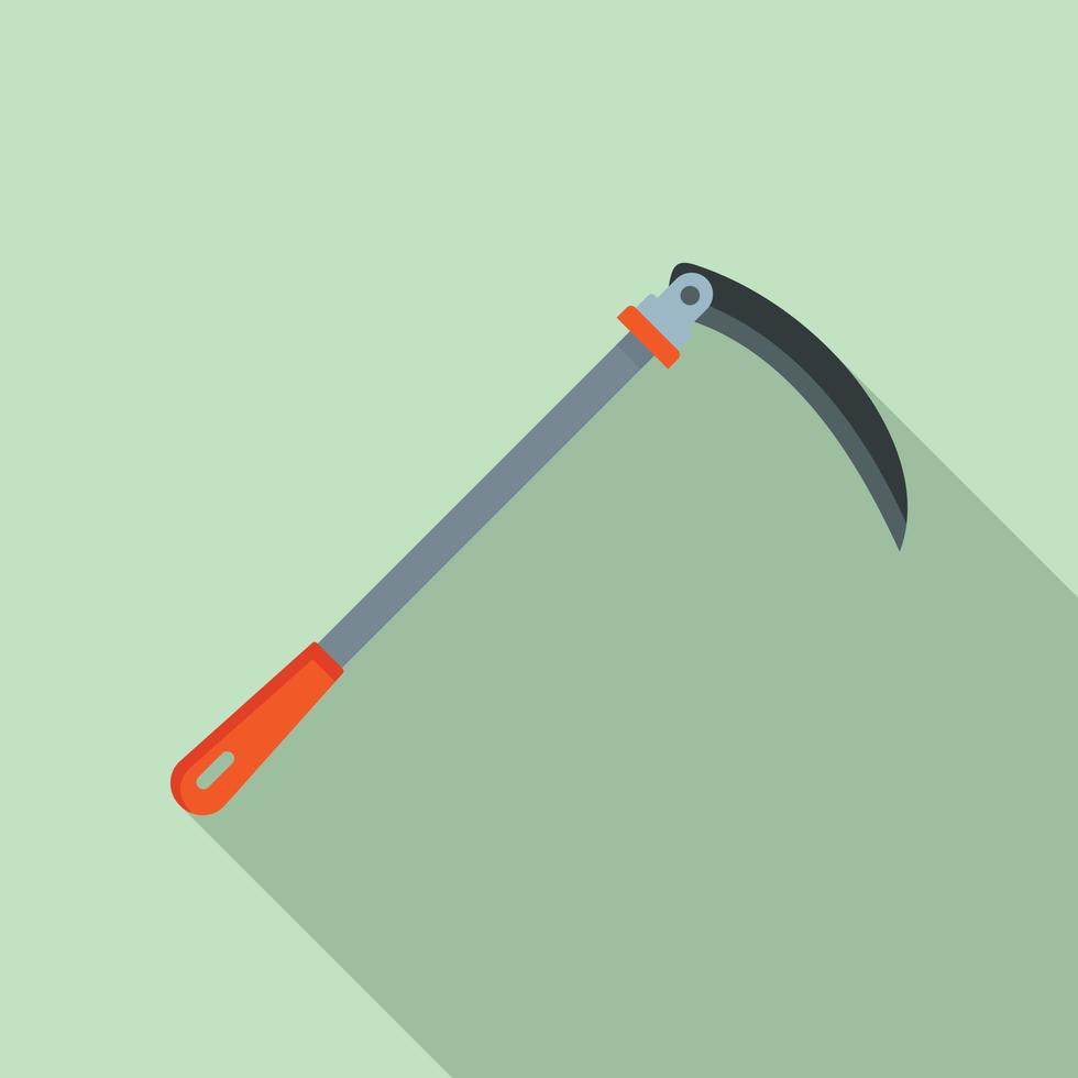 Hand scythe icon, flat style vector