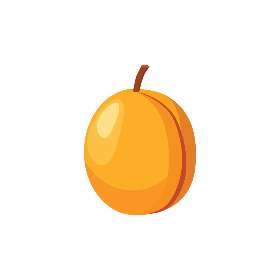 Fresh apricot icon, cartoon style vector