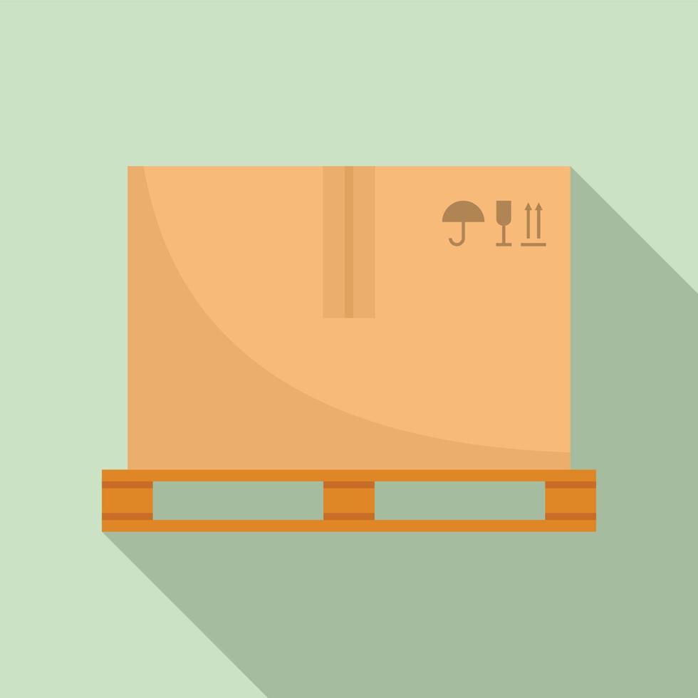 Parcel on pallet icon, flat style vector