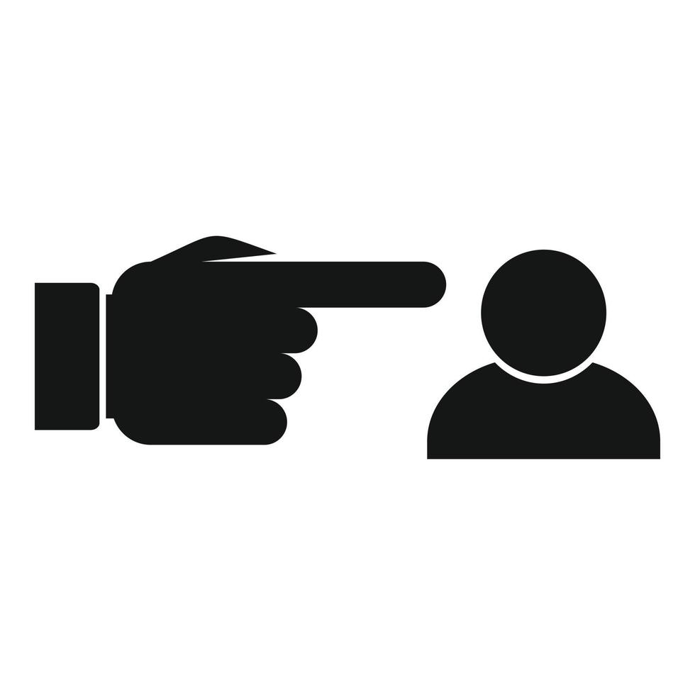 Recruiter saw person icon, simple style vector