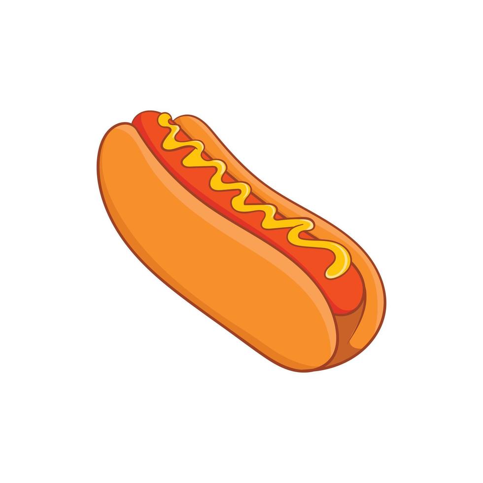Hot dog icon, cartoon style vector