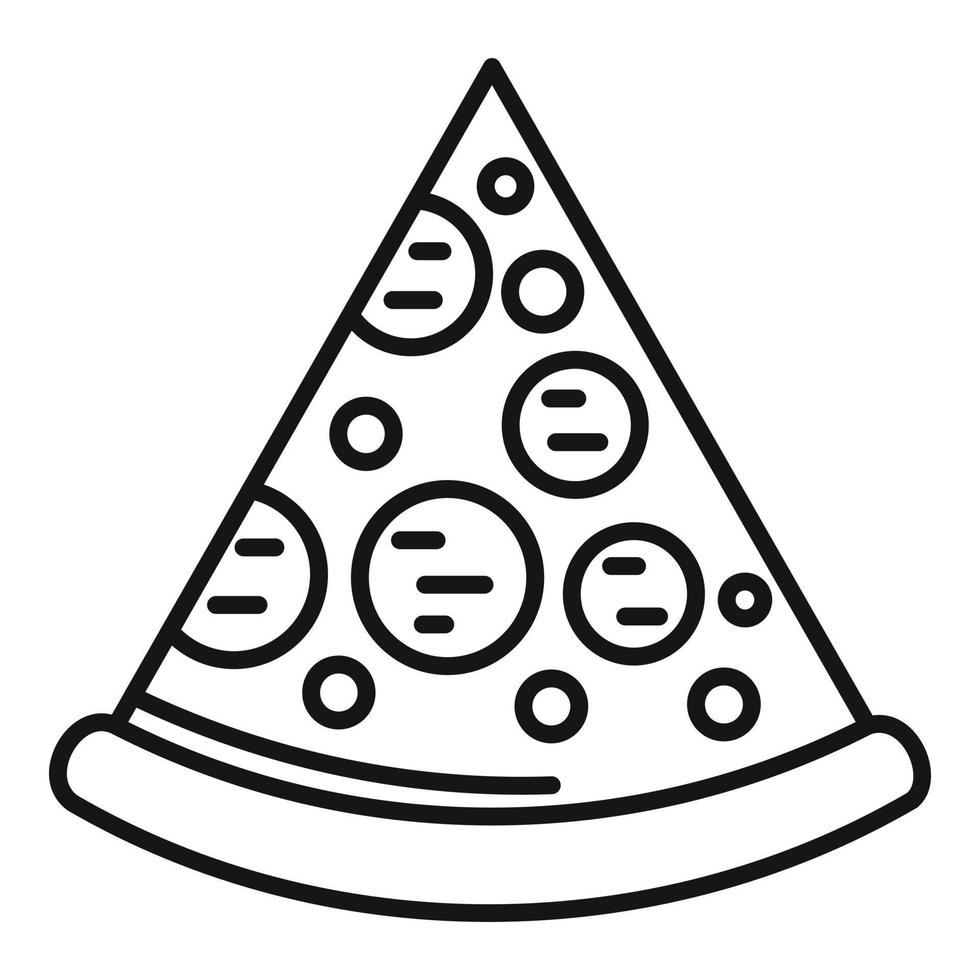 Mozzarella pizza slice icon, outline style vector