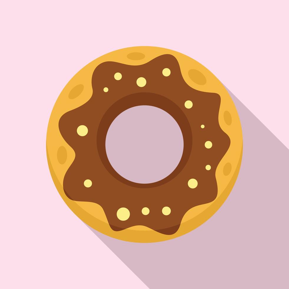 Policeman donut icon, flat style vector