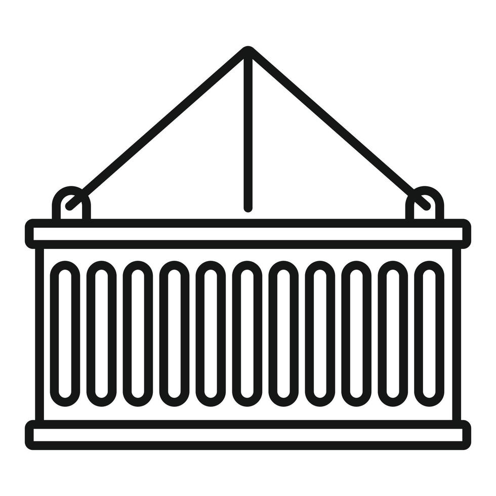icono de caja contenedora, estilo de esquema vector