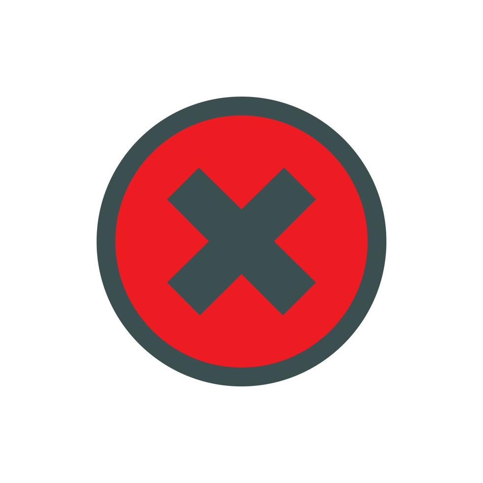 Sign of cross in circle icon, flat style vector