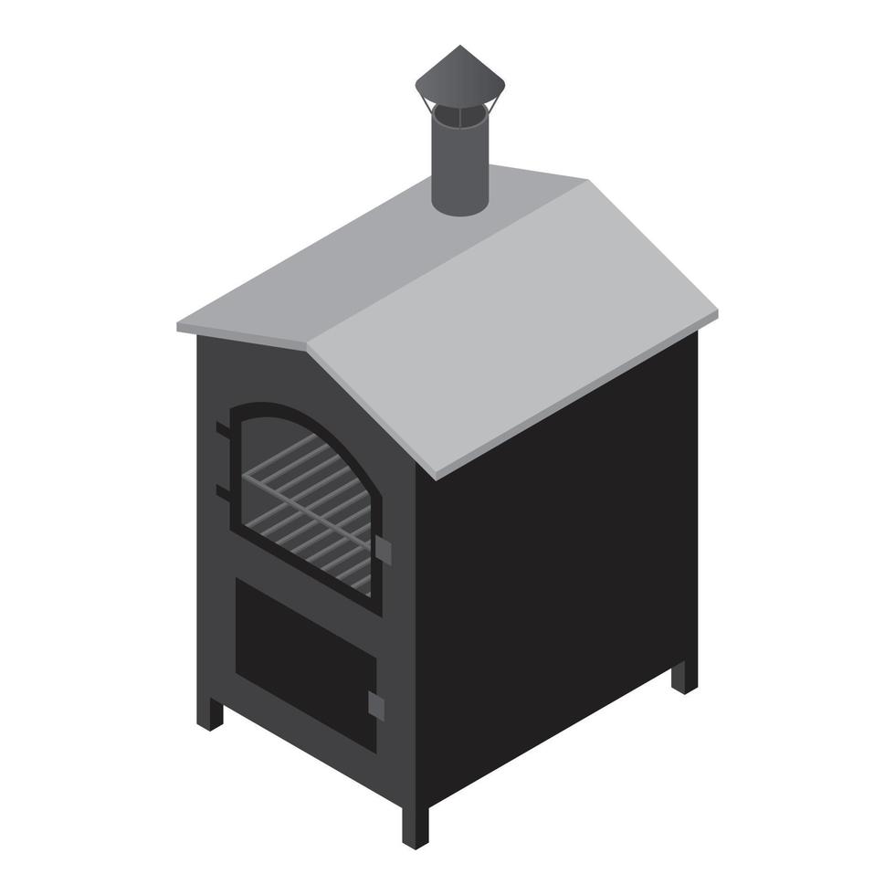 icono de horno, estilo isométrico vector